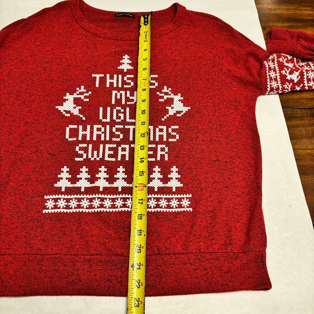 Sweet Claire This is My Ugly Christmas Sweater Lightweight Rayon Blend Size S - Picture 3 of 6